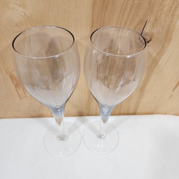 2) Teardrop Blue Luster Champagne Glasses tulip style flute - Picture 3 of 9